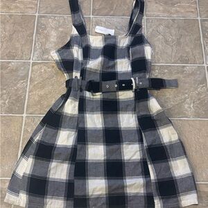 American Eagle Outfitters Sleeveless Plaid Belted Mini Dress NWT Large